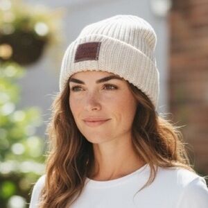 Love Your Melon Cream Knit Cuffed Beanie